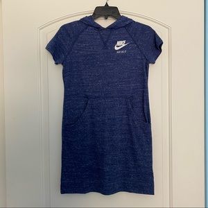 Nike Vintage Gym Spring Summer Short Sleeves Hooded Blue Dress Girl's Size L